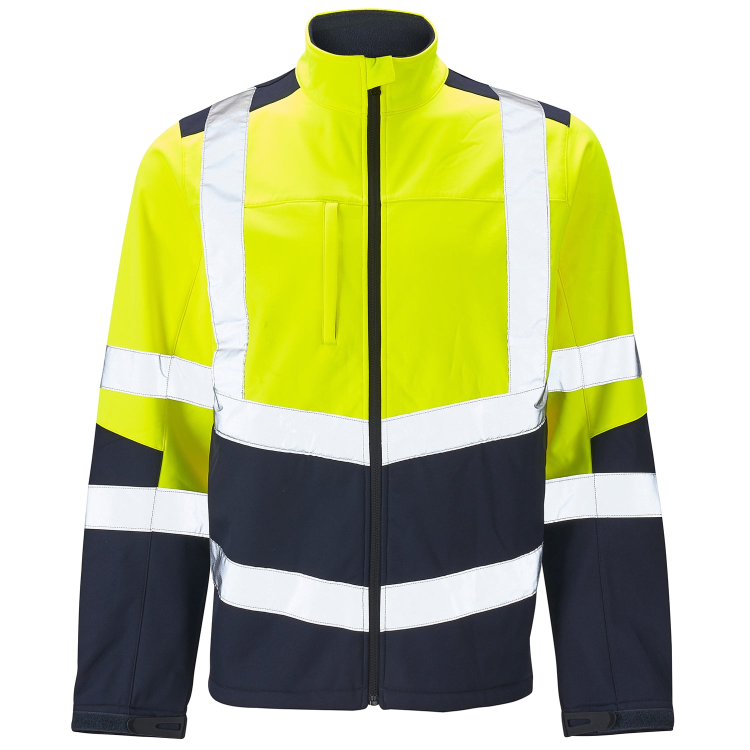 Supertouch Supertouch Hi Vis 2 Tone Yellow Softshell Jacket Yellow/Navy