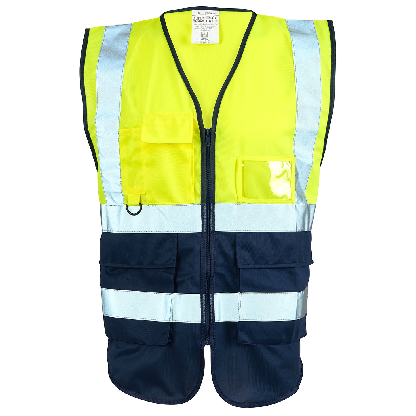 Supertouch Supertouch Hi Vis Yellow 2 Tone Executive Vest Yellow/Navy