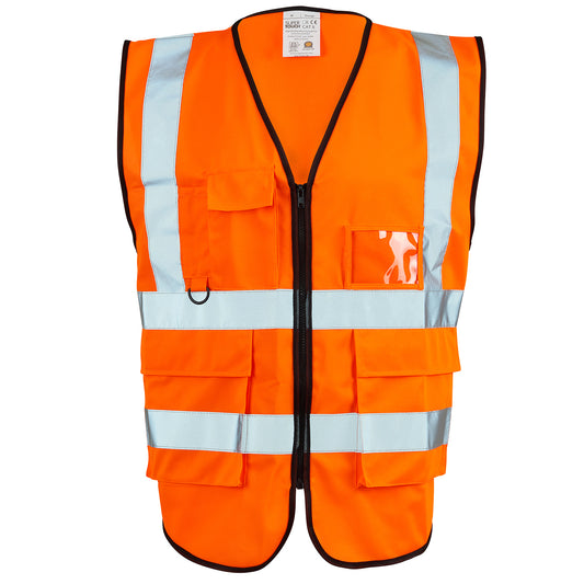 Supertouch Supertouch Hi Vis Yellow 2 Tone Executive Vest Orange