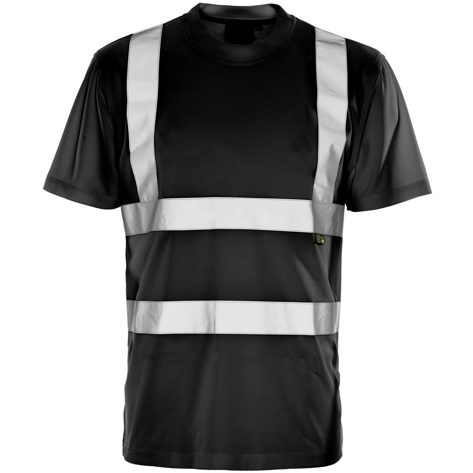 Supertouch Supertouch Hi Vis Black Bird Eye T-Shirt Black