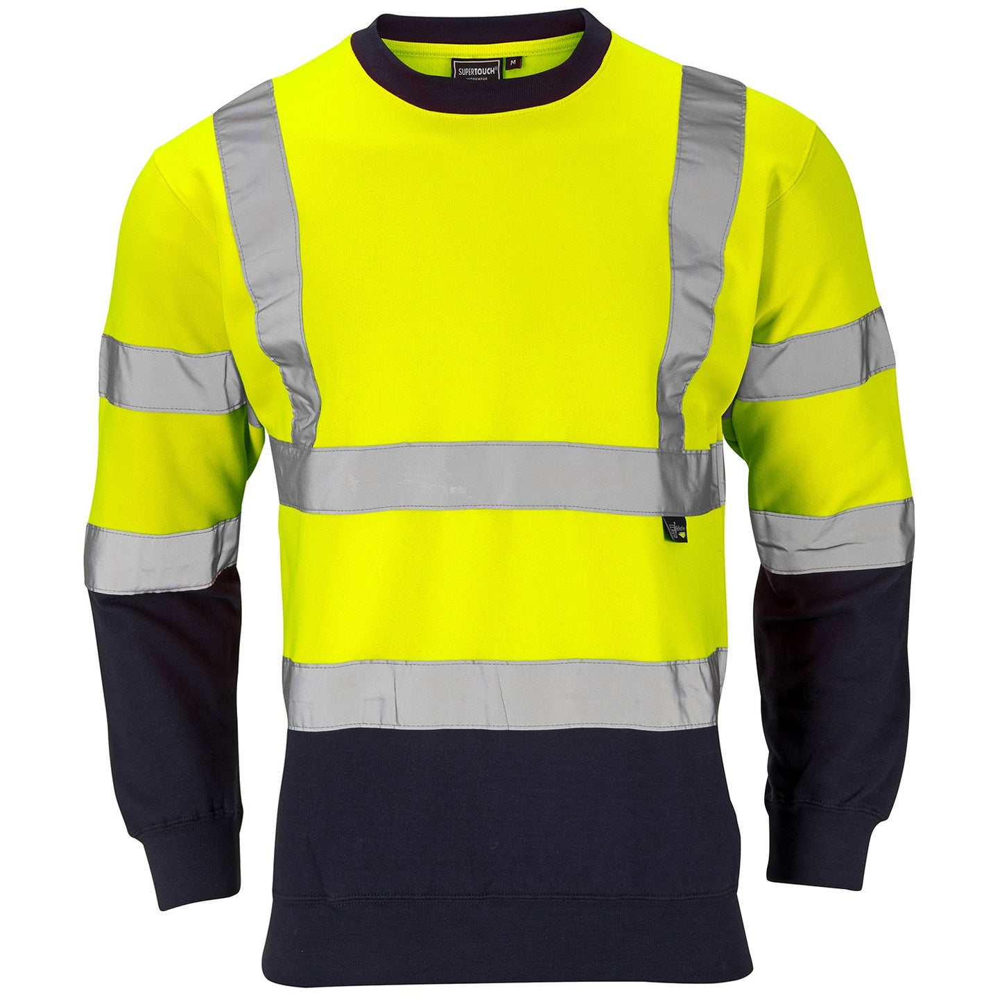 Supertouch Supertouch Hi-Vis 2 Tone Yellow Sweatshirt Yellow/Navy