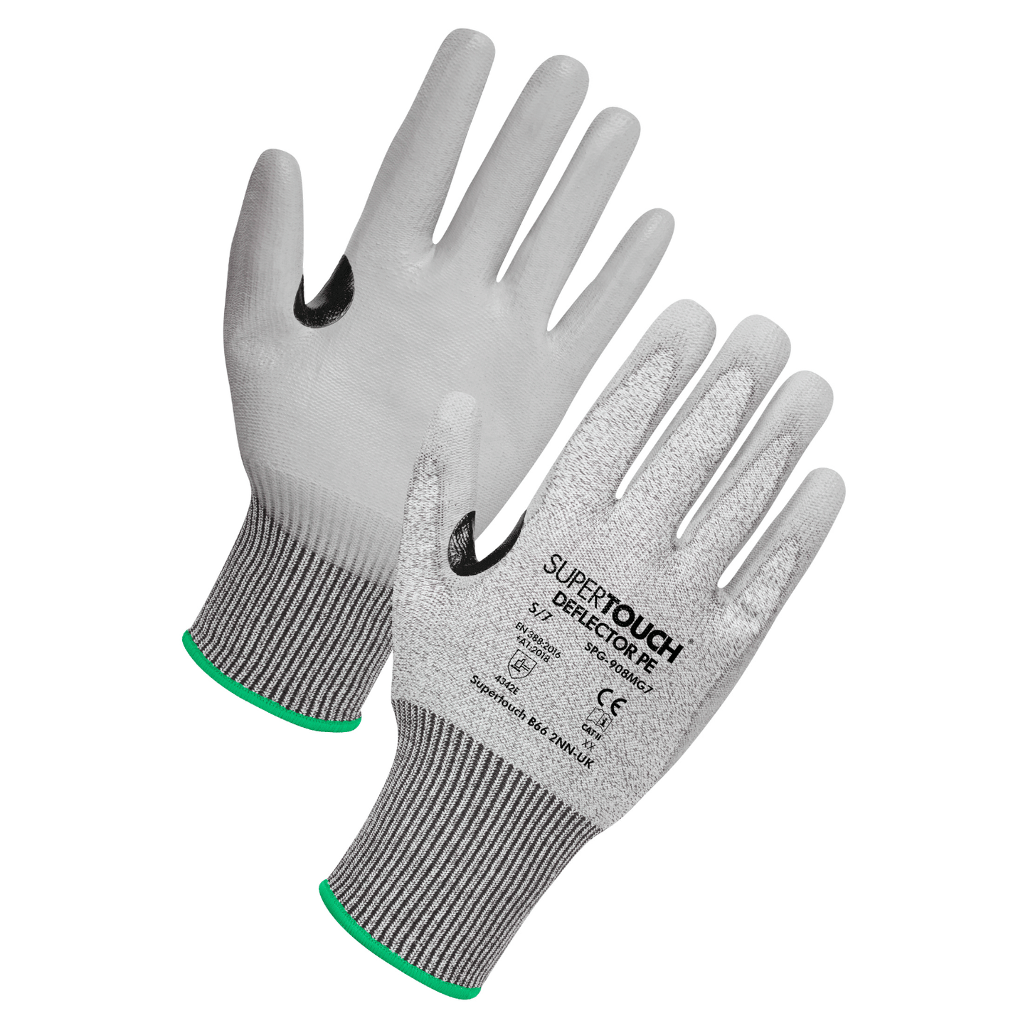 Supertouch Deflector Supertouch Deflector PE Cut Level E PU Gloves GreyWhite