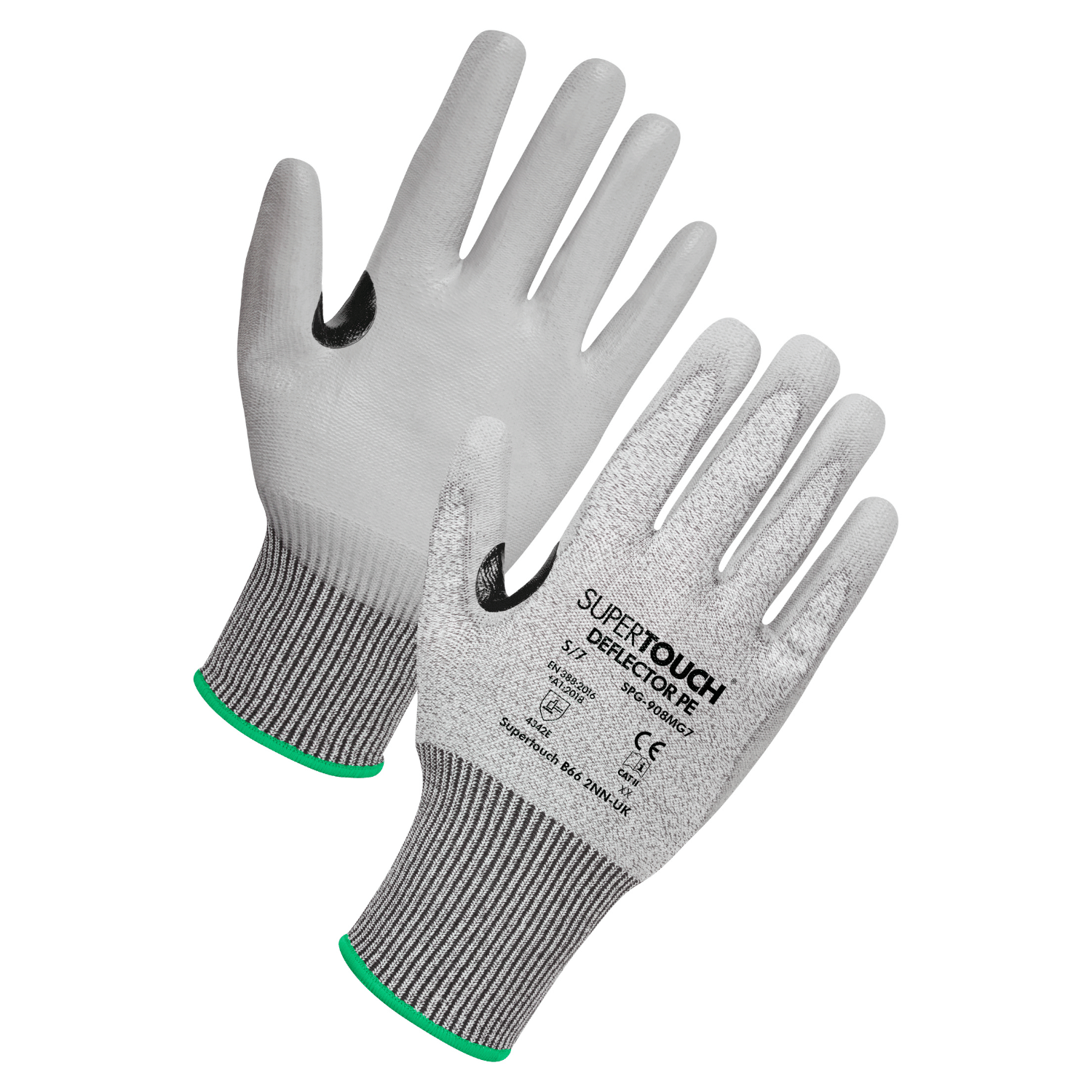 Supertouch Deflector Supertouch Deflector PE Cut Level E PU Gloves GreyWhite