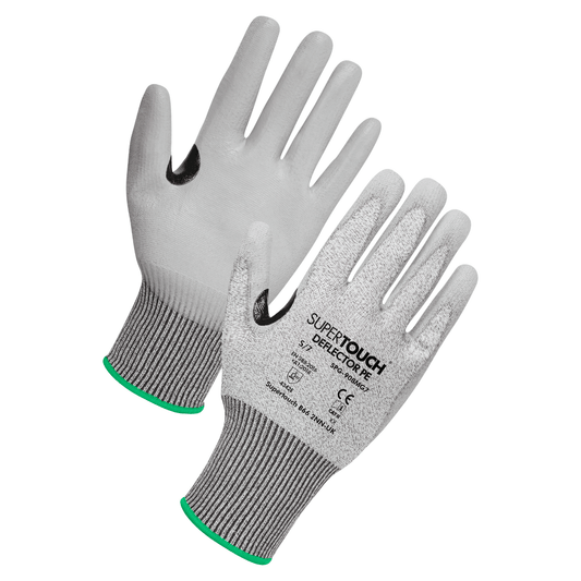Supertouch Deflector Supertouch Deflector PE Cut Level E PU Gloves GreyWhite