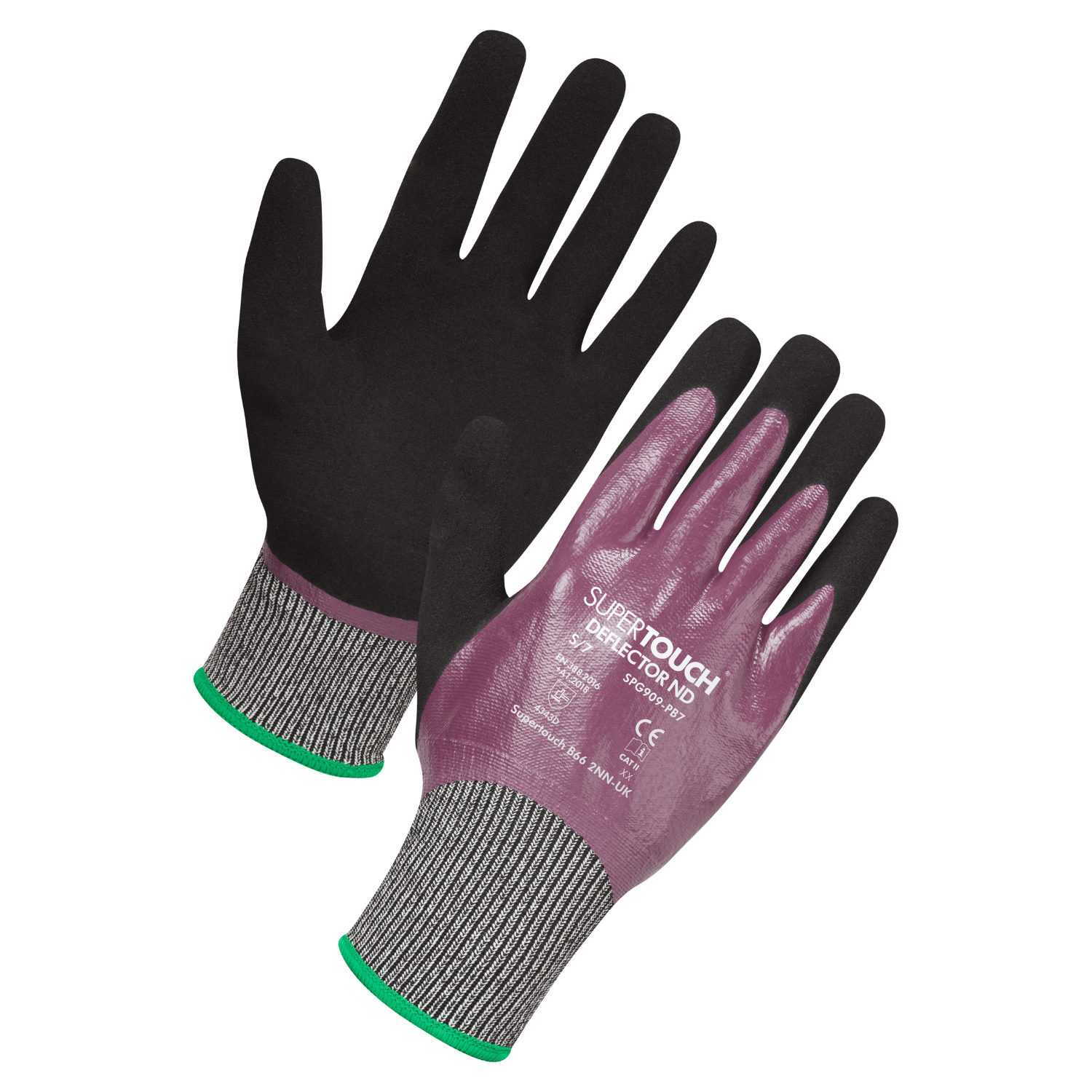 Supertouch Deflector Supertouch Deflector ND Cut Level D Oil Resistant Gloves Purple/Black