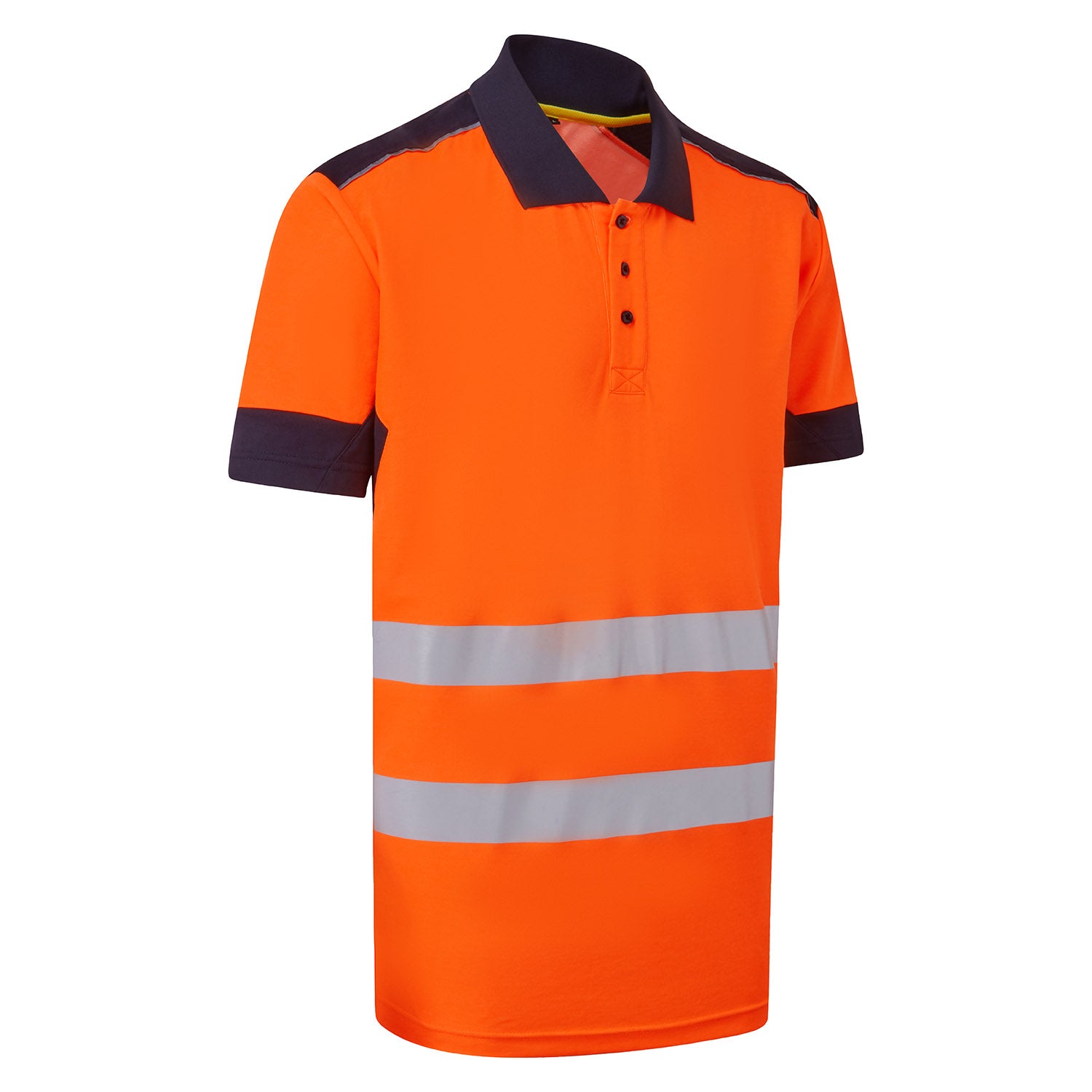 Supertouch Blue Sphere System Hi-Vis Eco Orange CottonCool Short Sleeve Polo Orange/Navy