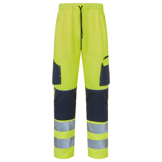 Supertouch Blue Sphere System Hi-Vis Eco Stretch Jogger Yellow Trouser Yellow/Navy