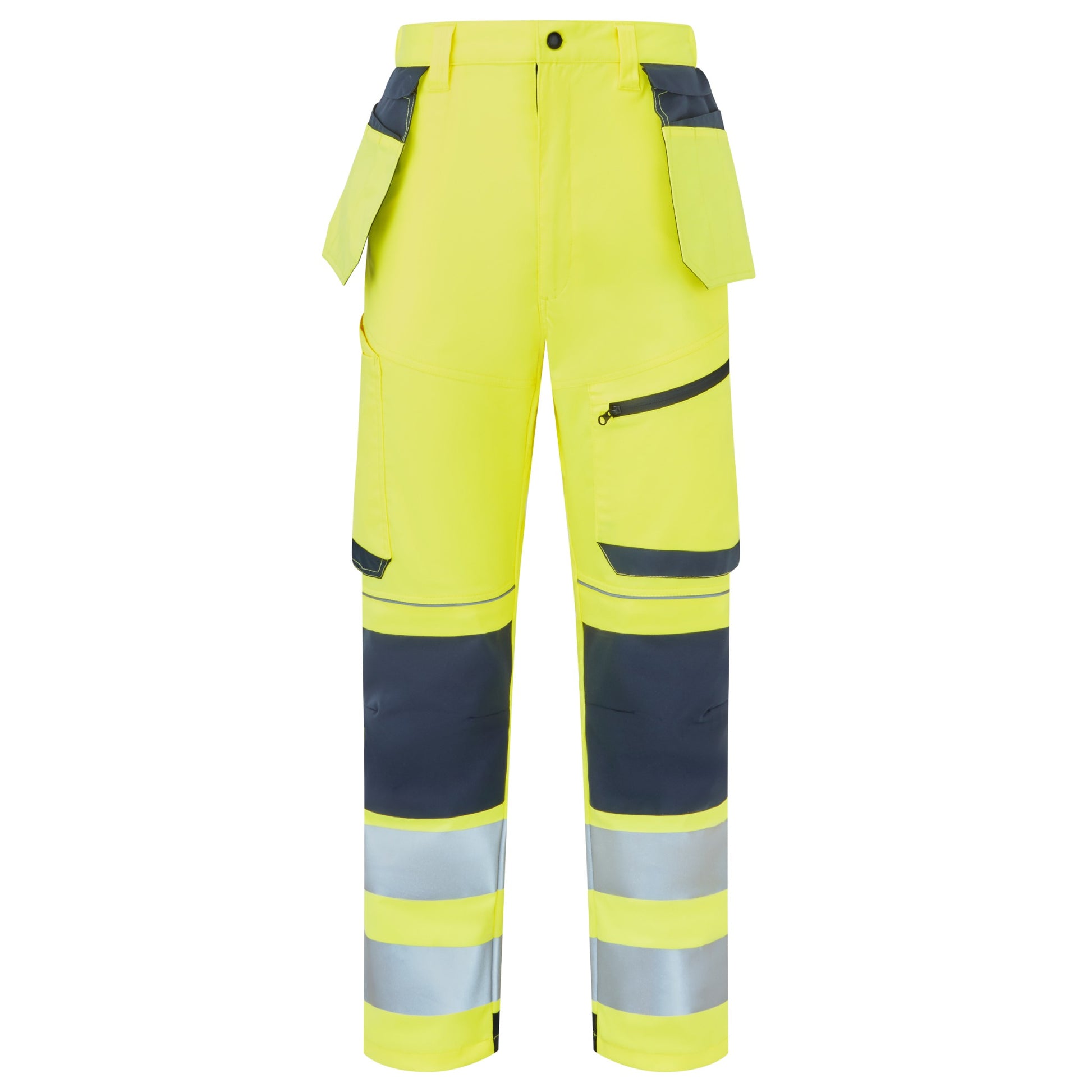 Supertouch Blue Sphere System Hi-Vis Eco Stretch Removable Holster Yellow Trousers Yellow/Navy