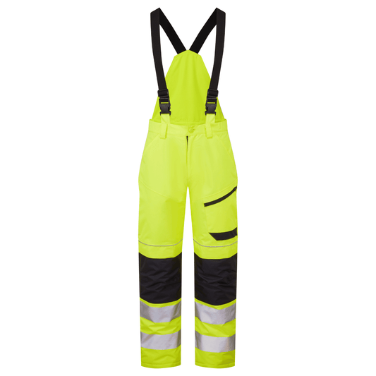 Supertouch Blue Sphere System Hi-Vis Eco Thermal Waterproof Yellow/Navy Trouser with Shoulder Straps Yellow/Navy