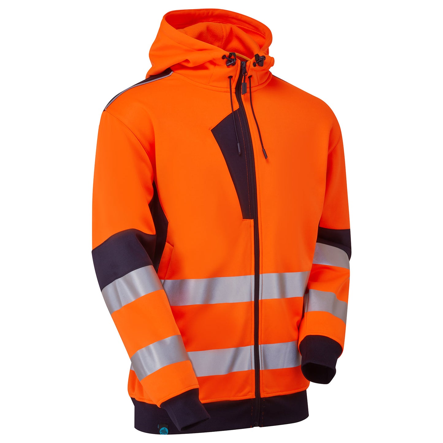 Supertouch Blue Sphere System Hi-Vis Eco Zip Thru Orange Hoodie Orange/Navy