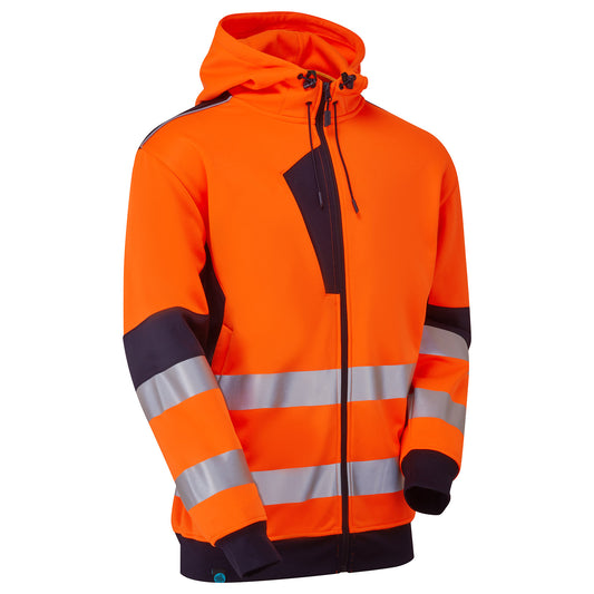 Supertouch Blue Sphere System Hi-Vis Eco Zip Thru Orange Hoodie Orange/Navy