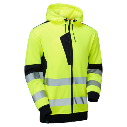 Supertouch Blue Sphere System Hi-Vis Eco Zip Thru Yellow Hoodie Yellow/Navy