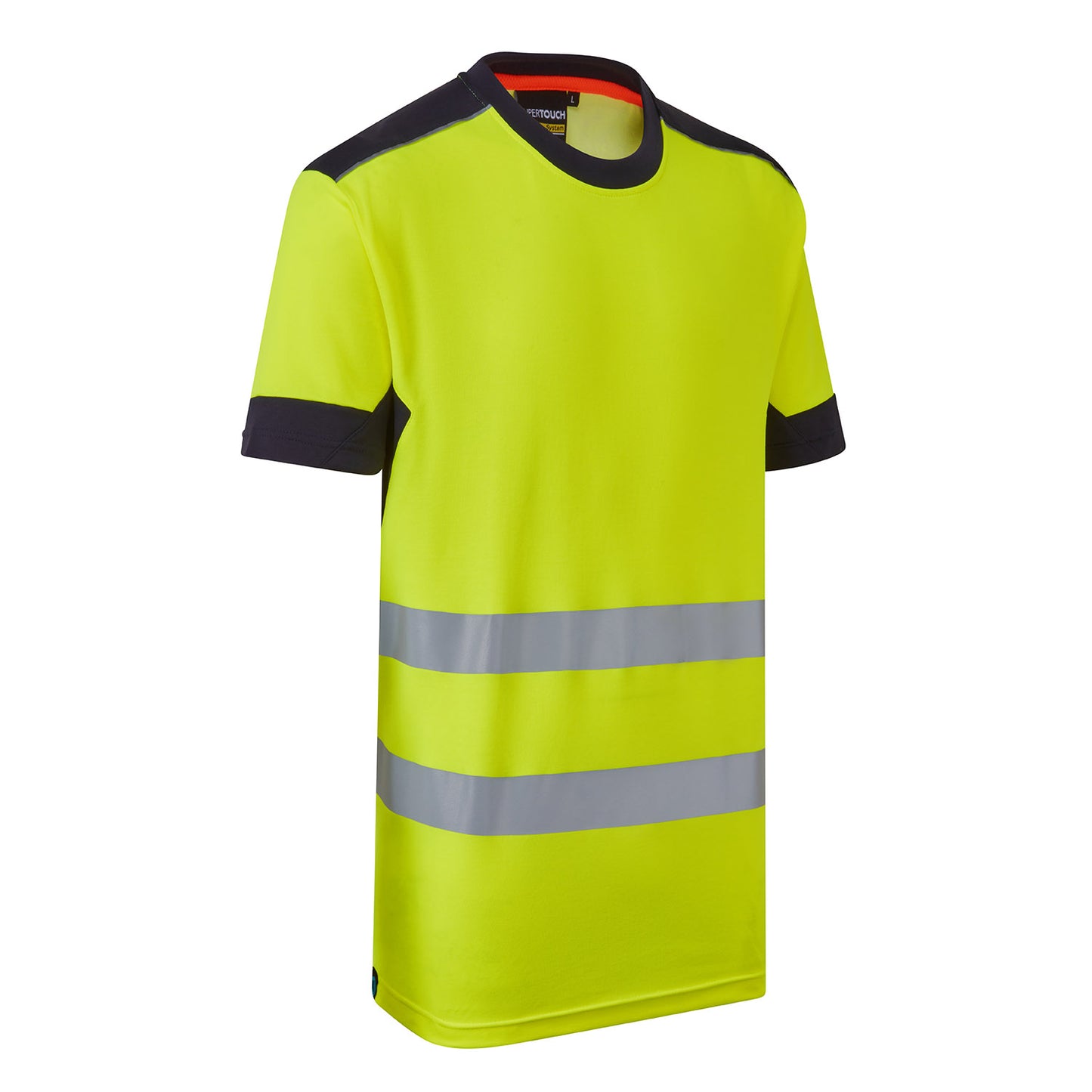 Supertouch Blue Sphere System Hi-Vis Eco CottonCool Yellow T-Shirt Yellow/Navy