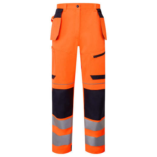 Supertouch Blue Sphere System Hi-Vis Eco Stretch Removable Holster Orange Trousers Orange/Navy